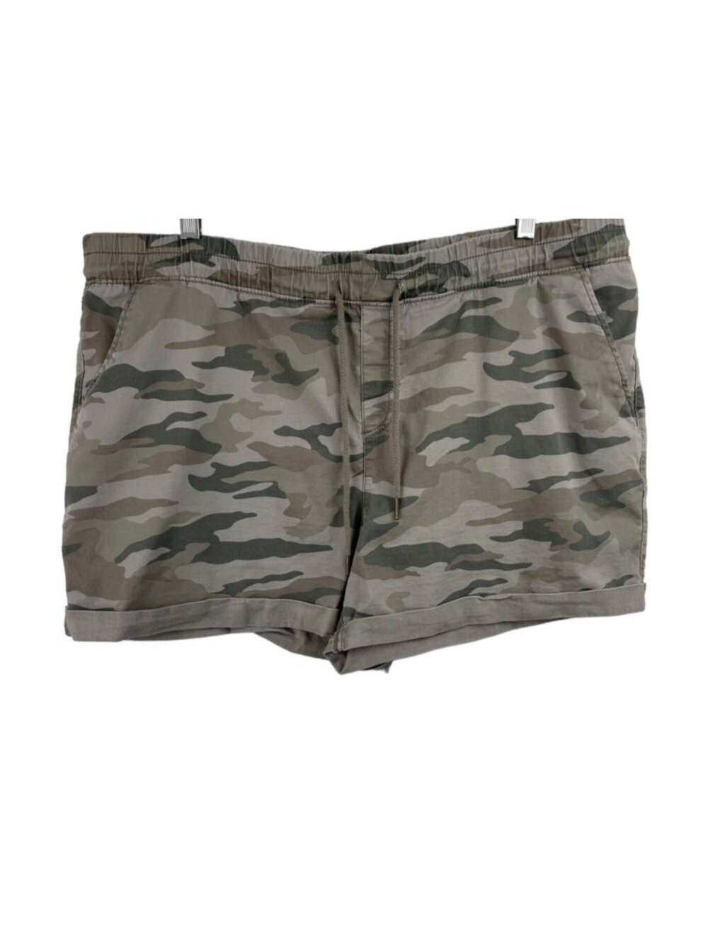 Time & Tru Womens Size XXXL (22) Camo Camouflage Shorts Elastic Waist Drawstring